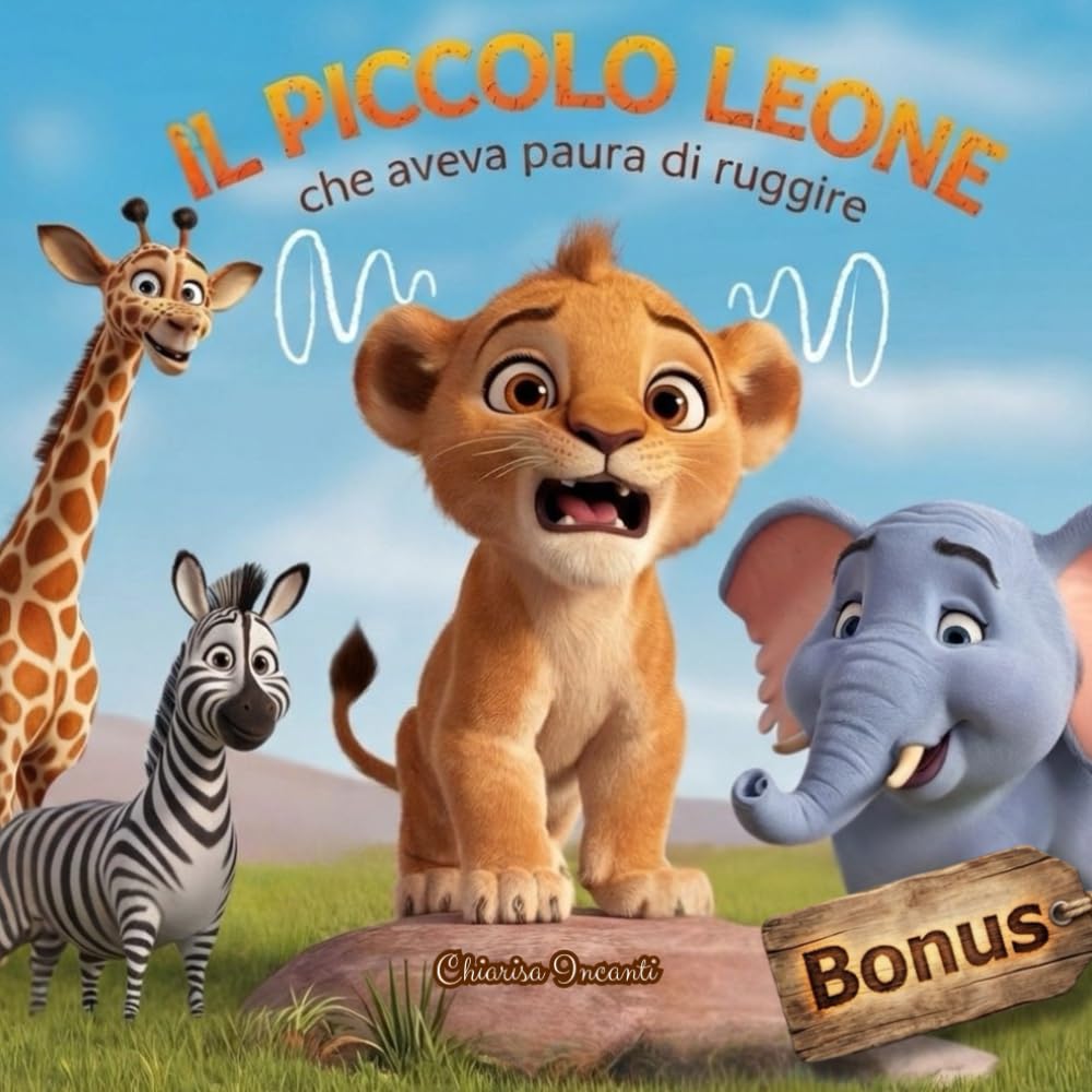 Il Piccolo Leone che Aveva Paura di Ruggire: Favola illustrata a colori sulle emozioni di un cucciolo che trova il coraggio grazie alla sua mamma e ai suoi amici. Per bambini 3–8 anni