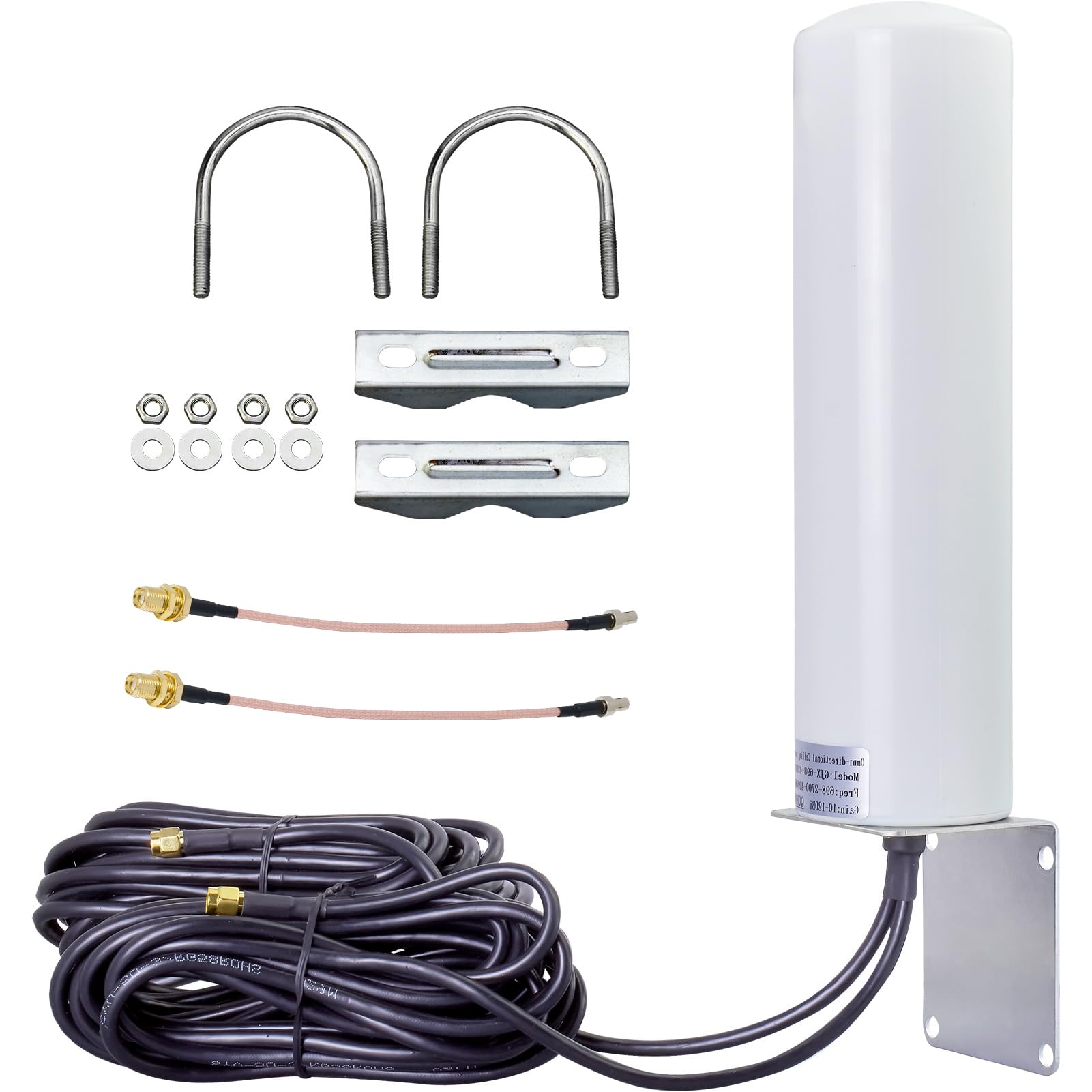 4G 5G LTE Antenna esterna 10dBi 698–2700/3300–3800 MHz con doppio connettore SMA maschio cavo RG58 e cavo RG316 da 15 cm SMA femmina TS9 maschio per router 3G/4G, modem router, wireless