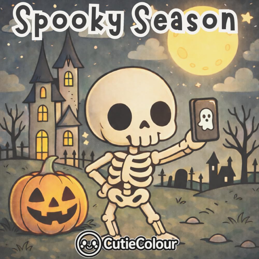 Spooky Season: A 50+ Image Adult and Teen Coloring Book Featuring Cute and Spooky Chibi Halloween Witch, Ghost, Pumpkin & Monster Designs for Relaxation and Stress Relief