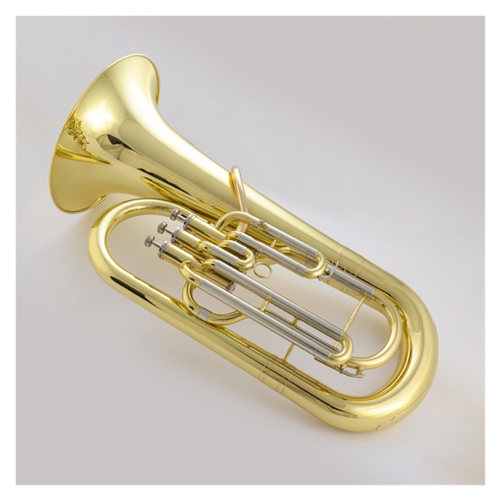 Professionelles Euphonium Euphonium Mit 3 Ständern, Messingkorpus, Großes B-Horn-Instrument Mit Mundstück Und Zubehör (Color : Gold)