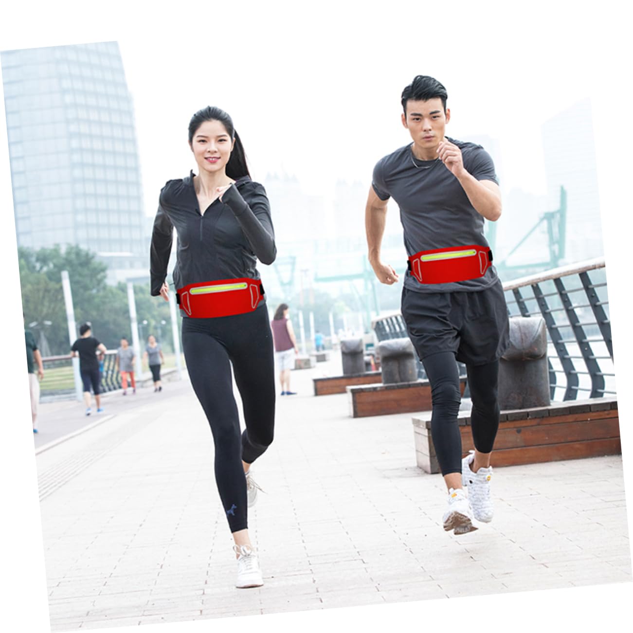 VANZACK 3stücke Unisex Ultra-dünne wasserdichte Fitness Bauchtasche Verstellbare Hüfttasche Für Joggen Reisen Und Outdoor-aktivitäten Geeignet Für Smartphones Und Kleinigkeiten Rot