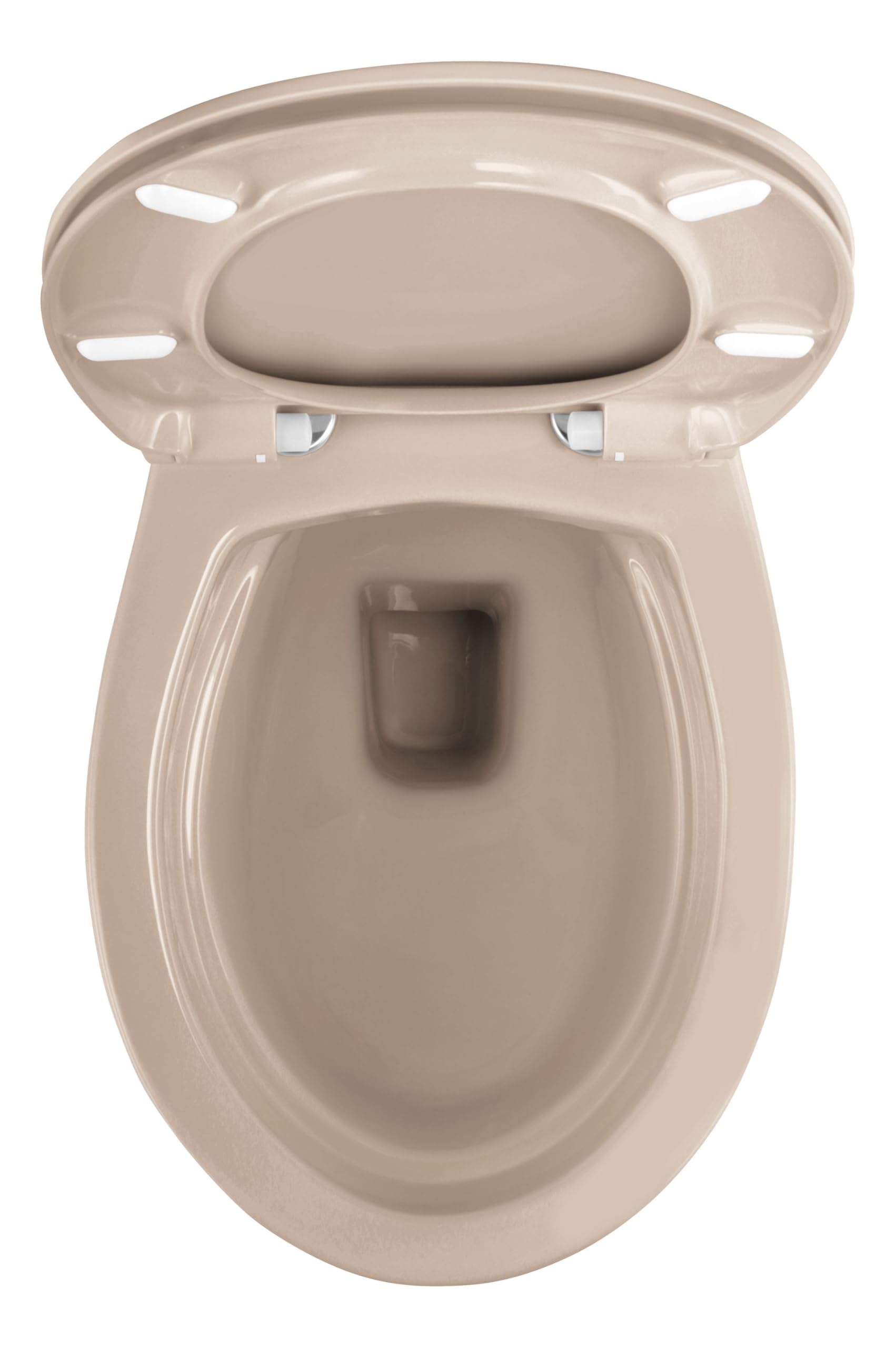 Calmwaters® Erhöhtes Wand WC spülrandlos Modern Plus mit Toilettendeckel, +6 cm Erhöhung, erhöhte Toilette inkl. abnehmbarem WC Sitz mit Absenkautomatik und Fast-Fix, Komfort Tiefspüler, Bahamabeige