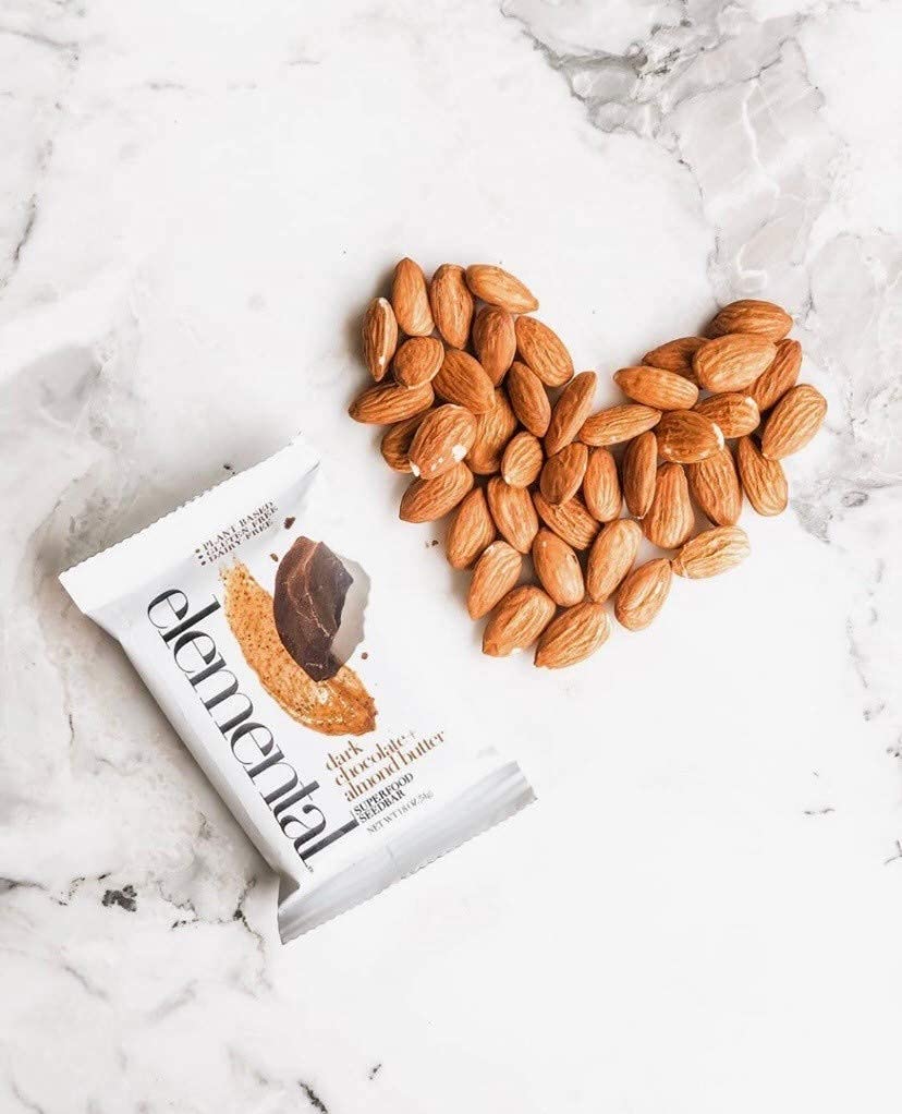 Elemental Superfood Seedbars, Dark Chocolate + Almond Butter, 1.8 Ounce - 12 Pack, 100% Certified Organic, Non-GMO Verified, Gluten Free, Dairy Free, Plant Based