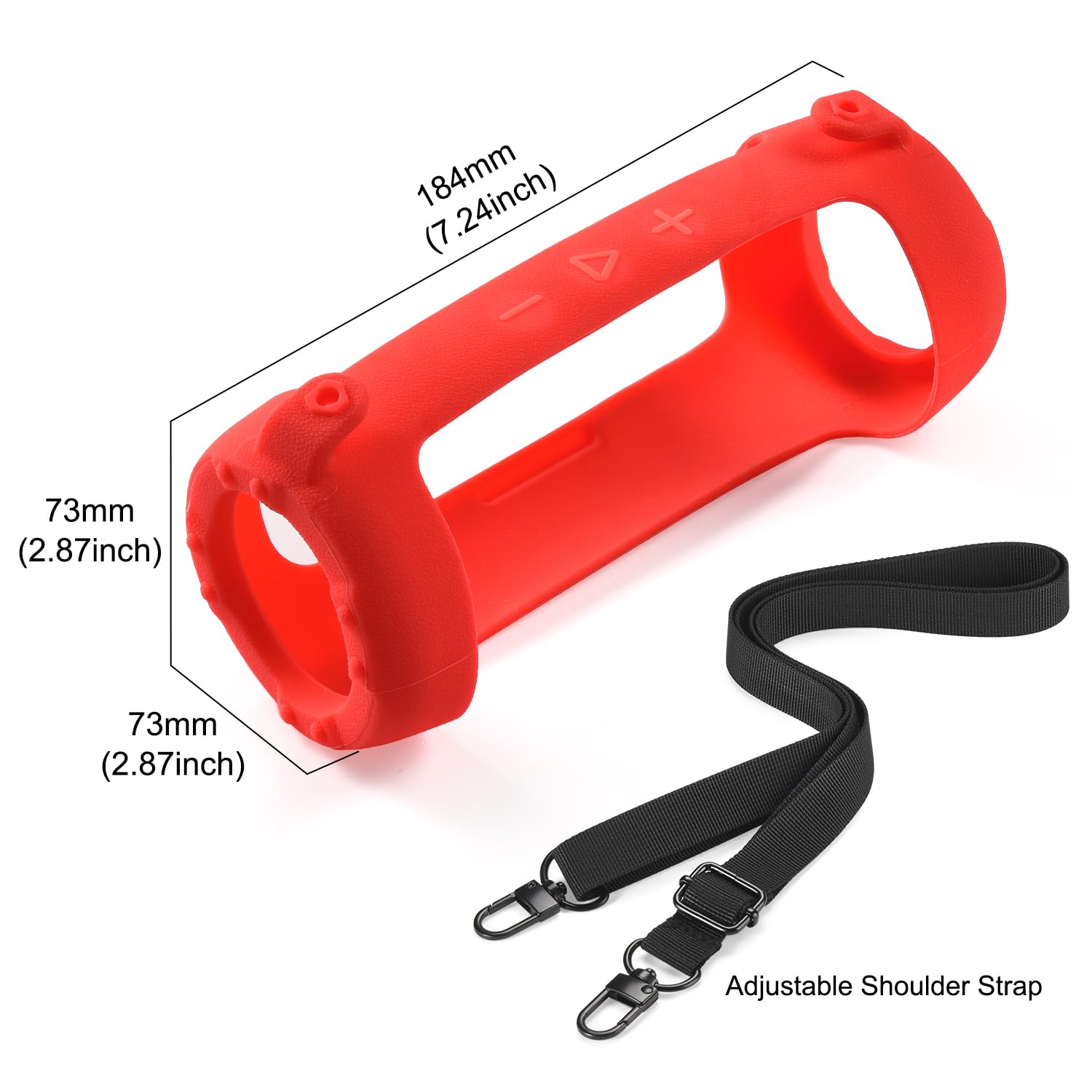 KECHICHENGYUN Silicone Protective Case for JBL FLIP 7 - Protect Your Beloved Speaker in The Best Way with Our Exquisite Silicone Protective Case (Red)