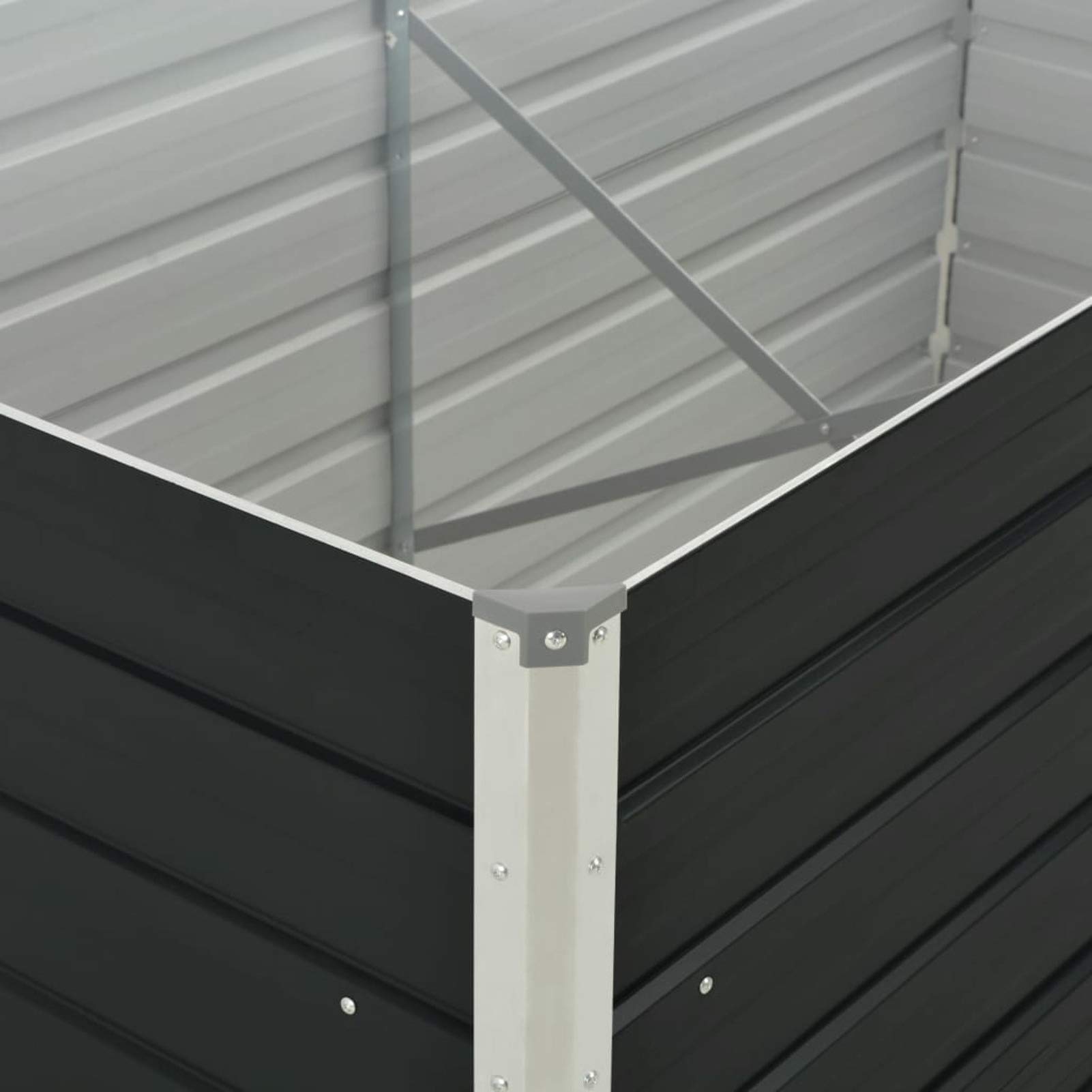 Bancal alto de metal de 160 x 80 x 77 cm, gran bancal alto de metal para jardín, protección contra caracoles, bancal elevado, bancal de jardín, plantas de jardín, hierbas, exteriores, antracita