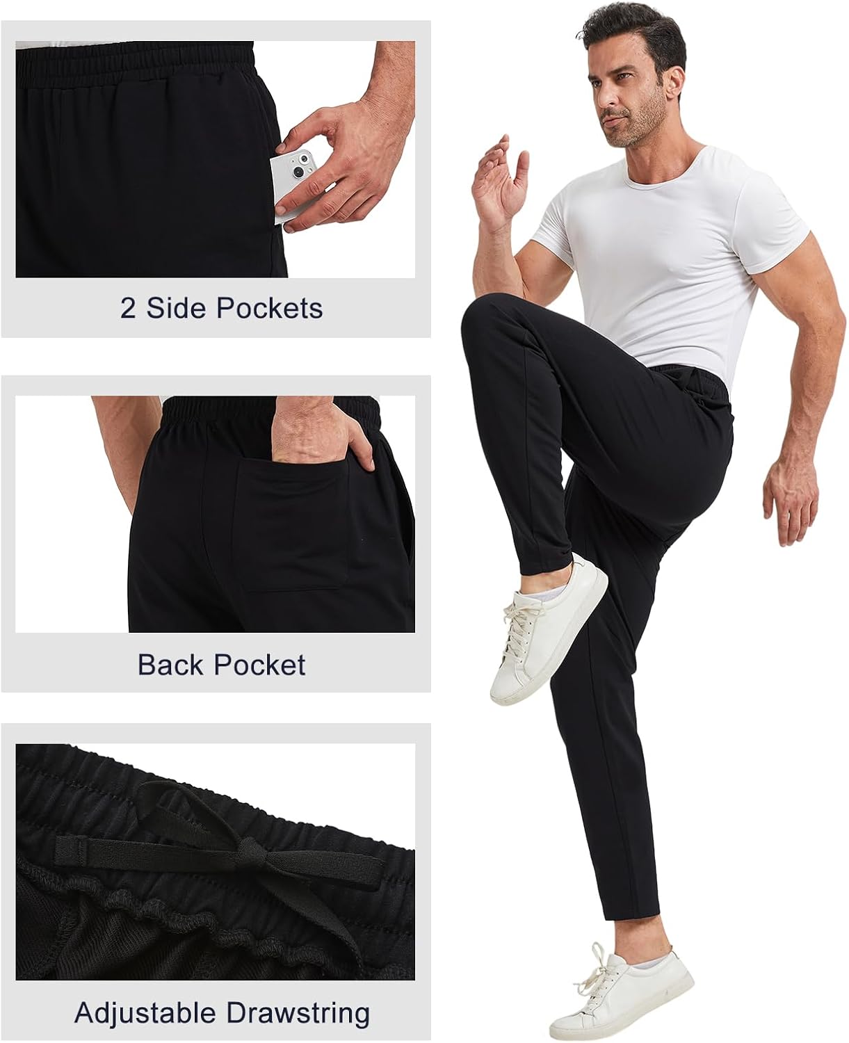 TTZ Mens Tall Sweatpants 34/36 Inseam Workout Pants for Tall Men - Image 4