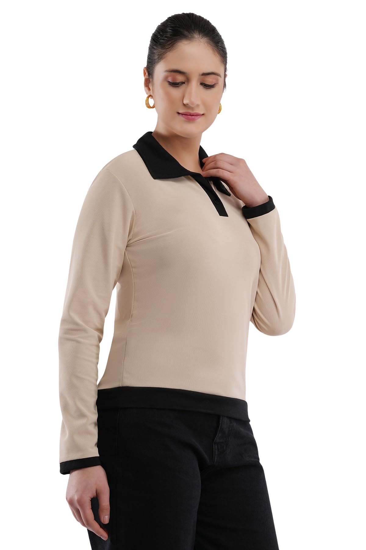 Collar Tshirt for Woman Collared Neck Regular fit More Stylish Full Sleeve Tshirt-picture-31