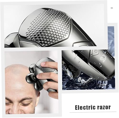 Miniatura 2 de Beaupretty Afeitadora eléctrica recargable para hombre, 6 cabezales para recortadora de pelo, afeitadora de barba