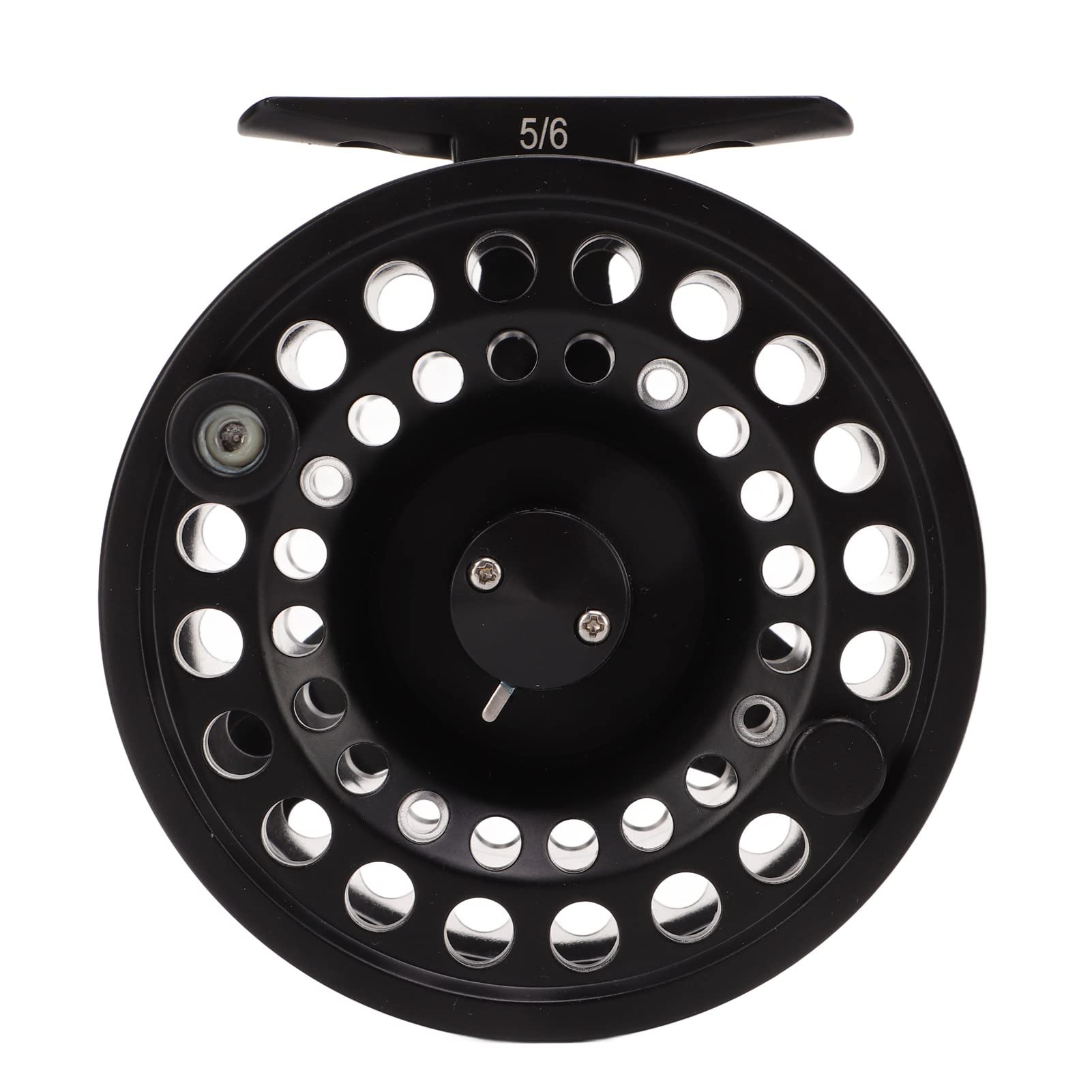 Carrete de Pesca con Mosca ZenithAur 5/6 Negro con recuperación Reversible de Mano Izquierda/Derecha para Pesca en Agua Salada, un diseño de aleación de Aluminio de Eje Grande