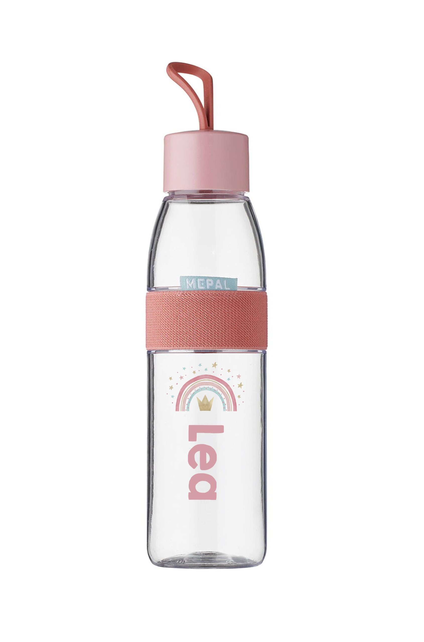 Schul und Kita Set Lunchbox mit Bento und Wasserflasche und Lunchpot mini, Regenbogen pastell Personalisiertes Einschulungs-Set