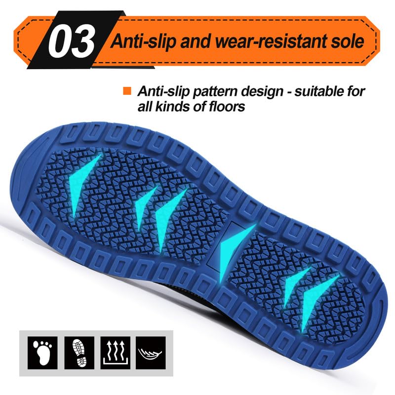 Image of LAoutun Steel Toe Shoes for Men Women Safety Work Shoes Indestructible Steel Toe Sneakers Lightweight Work Shoes Toe Shoes