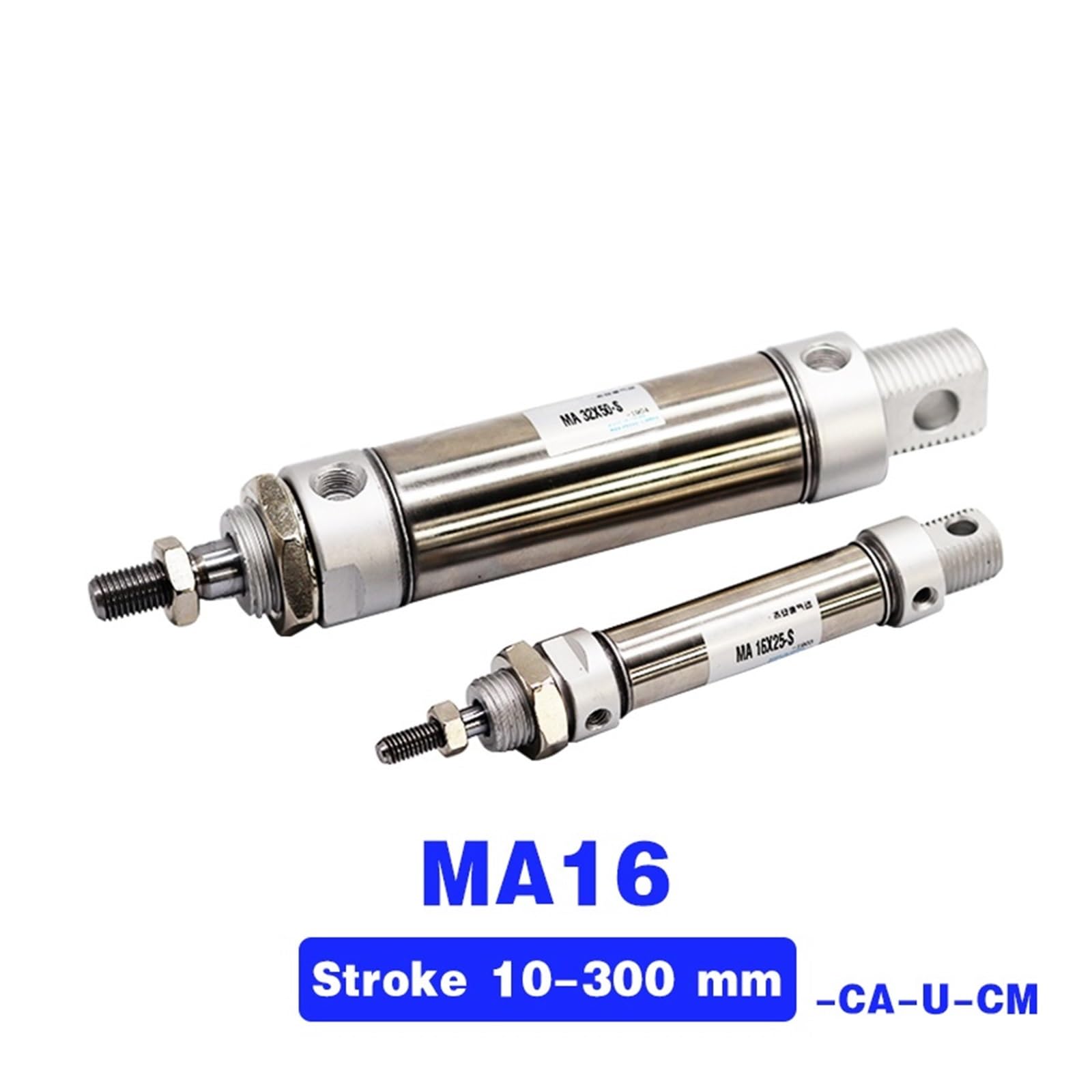 MA MA16 Pneumatischer Edelstahl * 10S Zylinder 16 mm Bohrung 10 – 300 mm S Hub Doppeleffekt Mini Rundzylinder CA-U-CM (MA16X50S, -CM Rundend-Type)