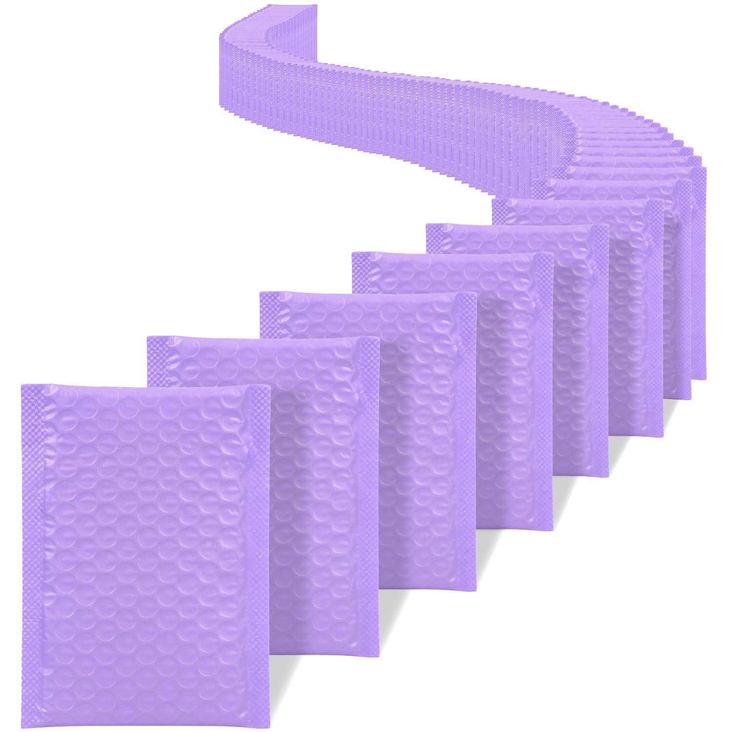 VEYLIN Bubble Mailers,50PCS Purple Poly Bubble Mailers Small Padded Envelopes for Shipping, Mailing, Packaging(110x190mm)
