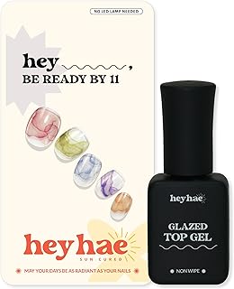 Heyhae Essentials Bundle - Semi Cured Gel Nail Strips (Hey, Be Ready by 11) + Top Gel [2 Pack]