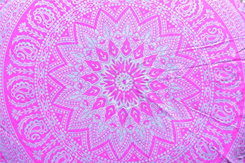 Coussin de sol mandala 80cm boho taie d'oreiller de méditation bohème grand format avec insert - 4