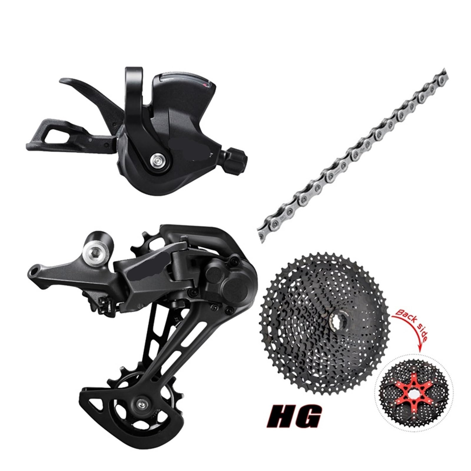 Compatible con Grupo M5100 1X11Speed ​​Palanca de Cambio desviador Trasero Cassette Bicicleta MTB 46T 50T 52T