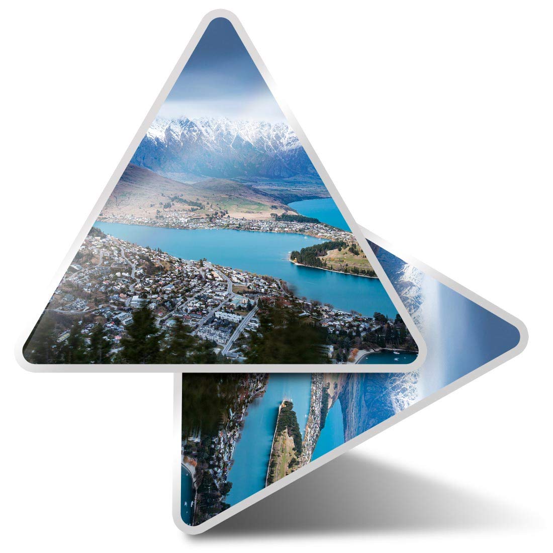 2 x Triangle Stickers 10cm - Queenstown New Zealand Landscape Laptop Tablet Luggage Scrapbook #46230
