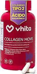 Colágeno Tipo 2 Com Ácido Hialurônico - 40mg Concentrado 60 Cápsulas Vhita