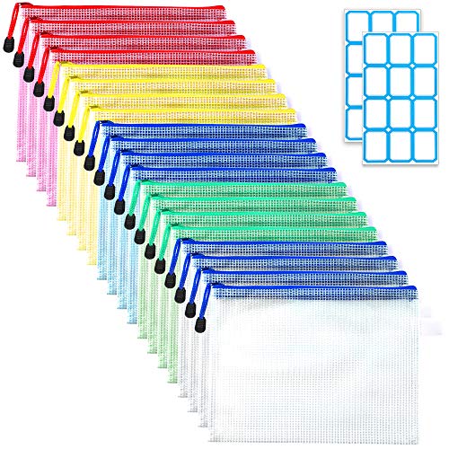 ジッパー式 収納袋 10枚セット A5 5色 マルチカラー | SANNIX 20枚