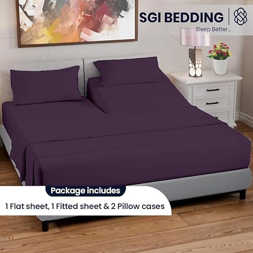 Miniatura 2 de SGI bedding Juego de sábanas Queen de 36 pulgadas, 100% algodón egipcio, sábanas ajustables de 600 hilos, juego de sábanas de 4 piezas de bolsillo