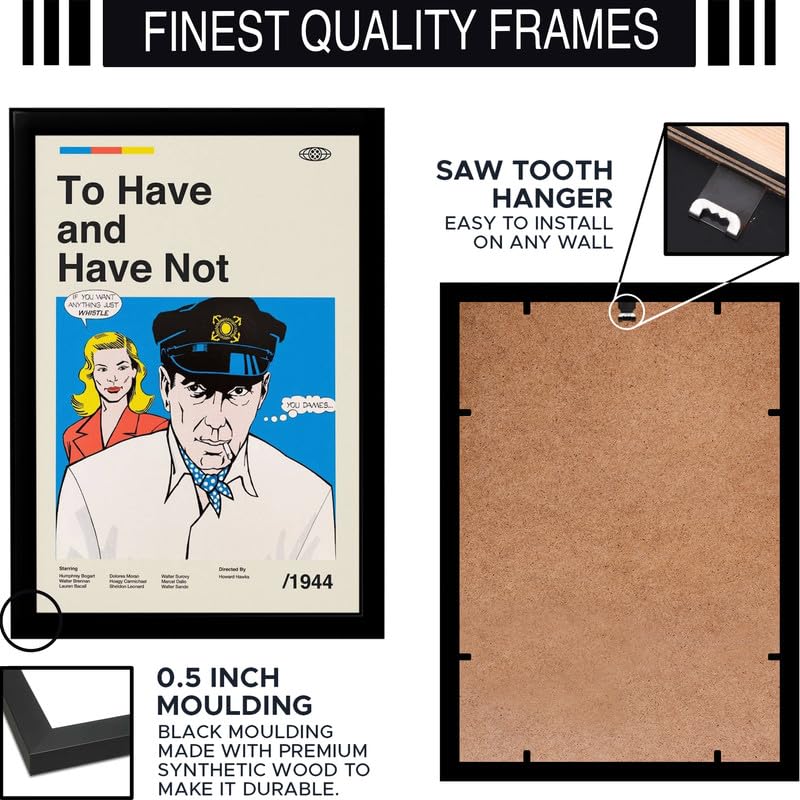 Image of BLINKART To Have Or Have Not Movie Poster Frame 8x12 Inch | Premium 300 GSM Paper Wall Print | Mid Century Vintage Film Artwork for Home, Bedroom, Living Room, Office | Framed Photo Decor