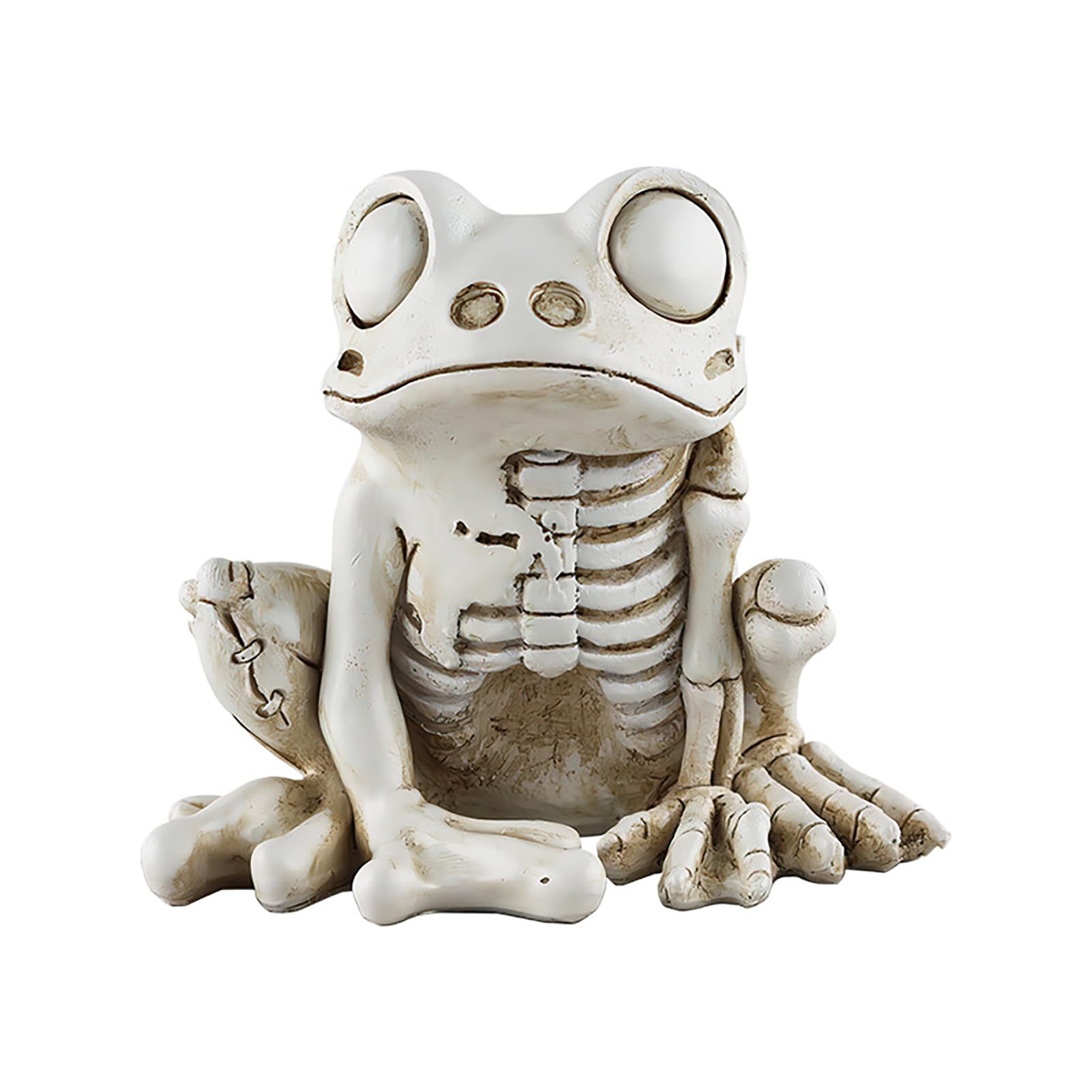 pidodou Halloween Skeleton Frog Figurine Resin Gothic Ornament 9.2cm Spooky Bar Haunted House Decor Trick or Treat Party Prop [object Object]