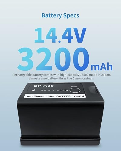 Miniatura 3 de Batería de repuesto para Canon BP-A30 compatible con EOS C200, EOS C70, C200B, C220B, EOS C300 Mark II, C300 MK III, C500 Mark II, X605 XF705 4K UHD