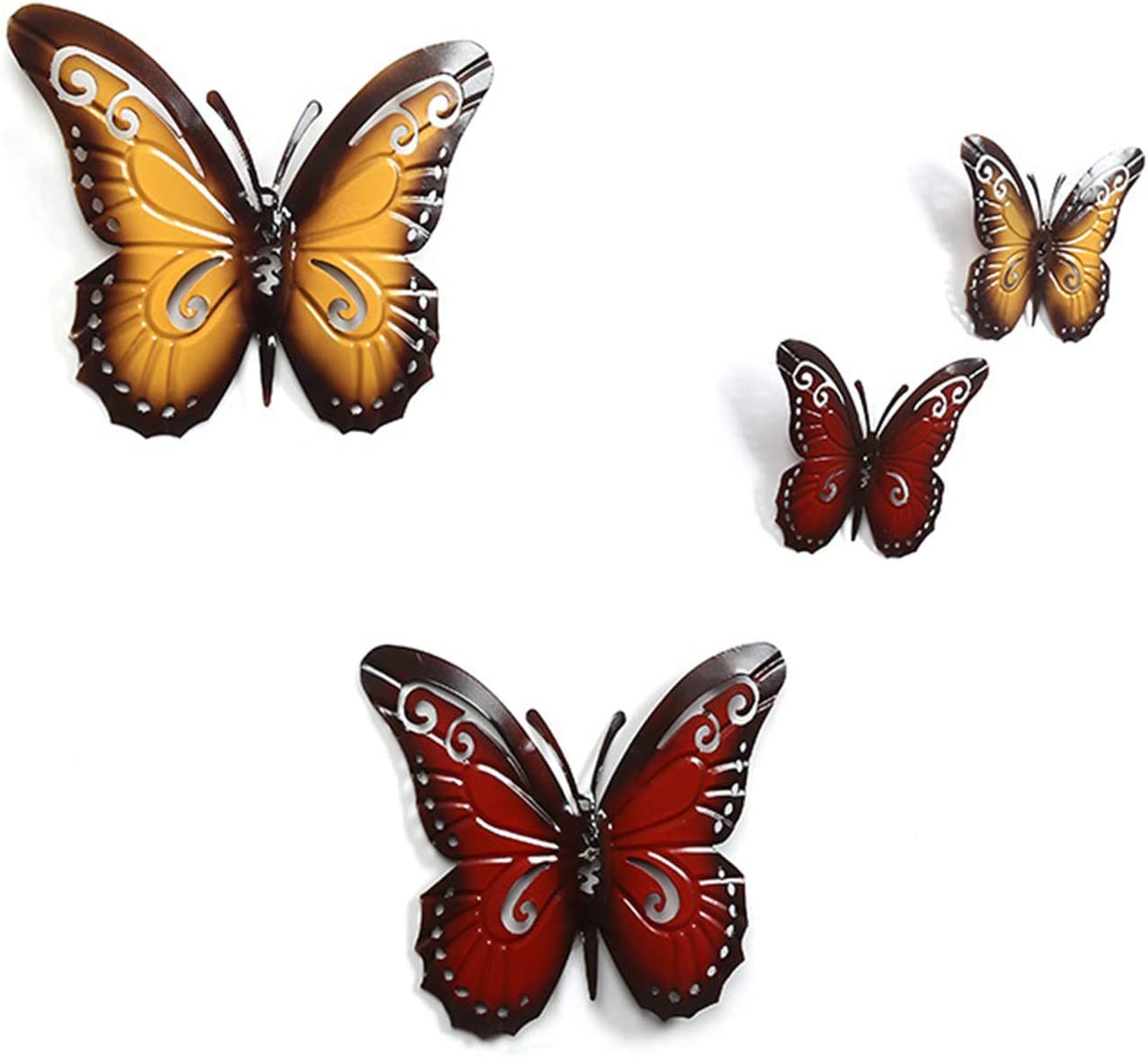 Voarge 3 Pieces Big Metal Butterfly Garden Ornaments Outdoor Large - Image 4