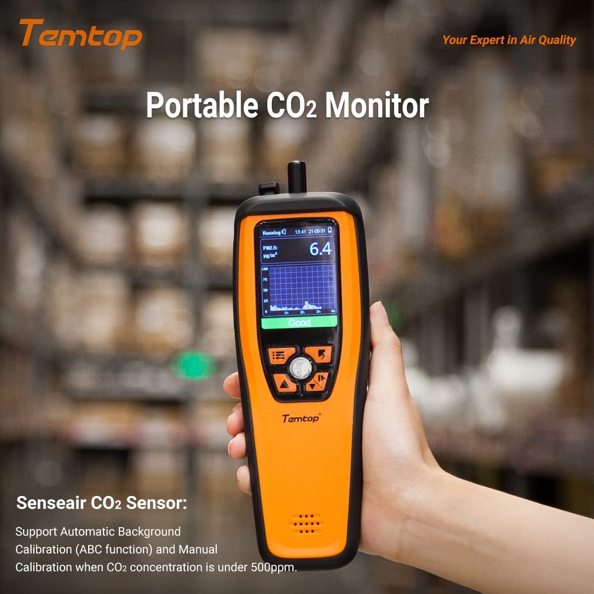 Temtop Professional Air Quality Analyzer & CO2 Monitor Particle Counter — Amazon image 6