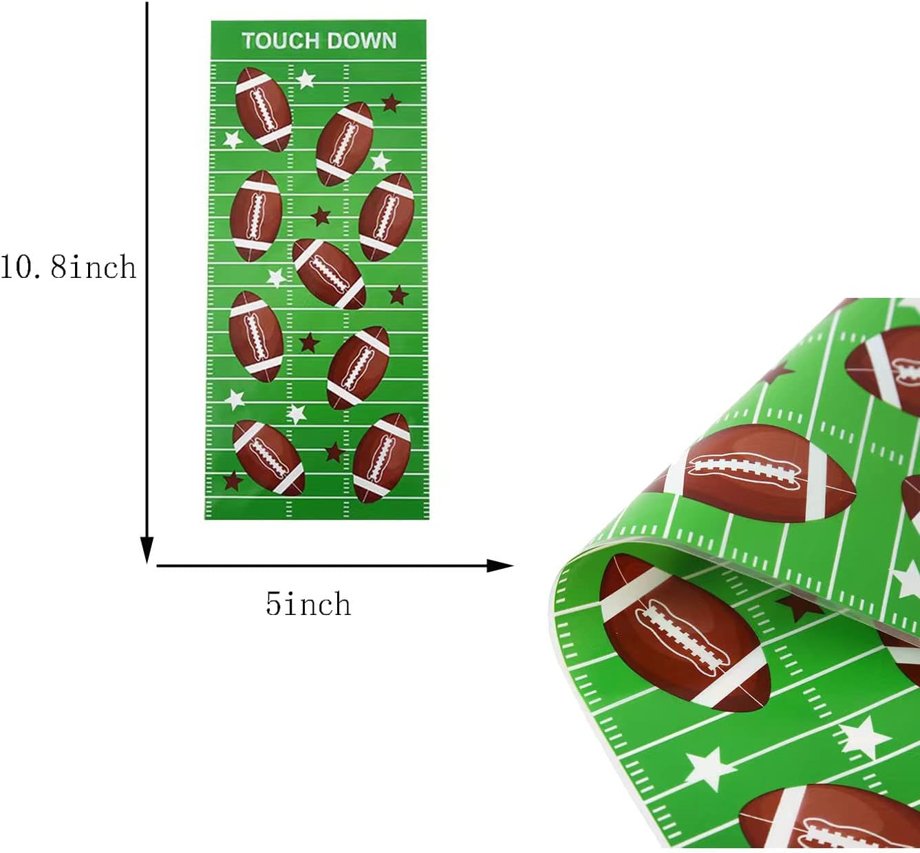 RS 50Pcs Football Treat Bags - Heat Sealable Cellophane Bags with 50Pcs Twist Ties for Kids Birthday Party - Image 4