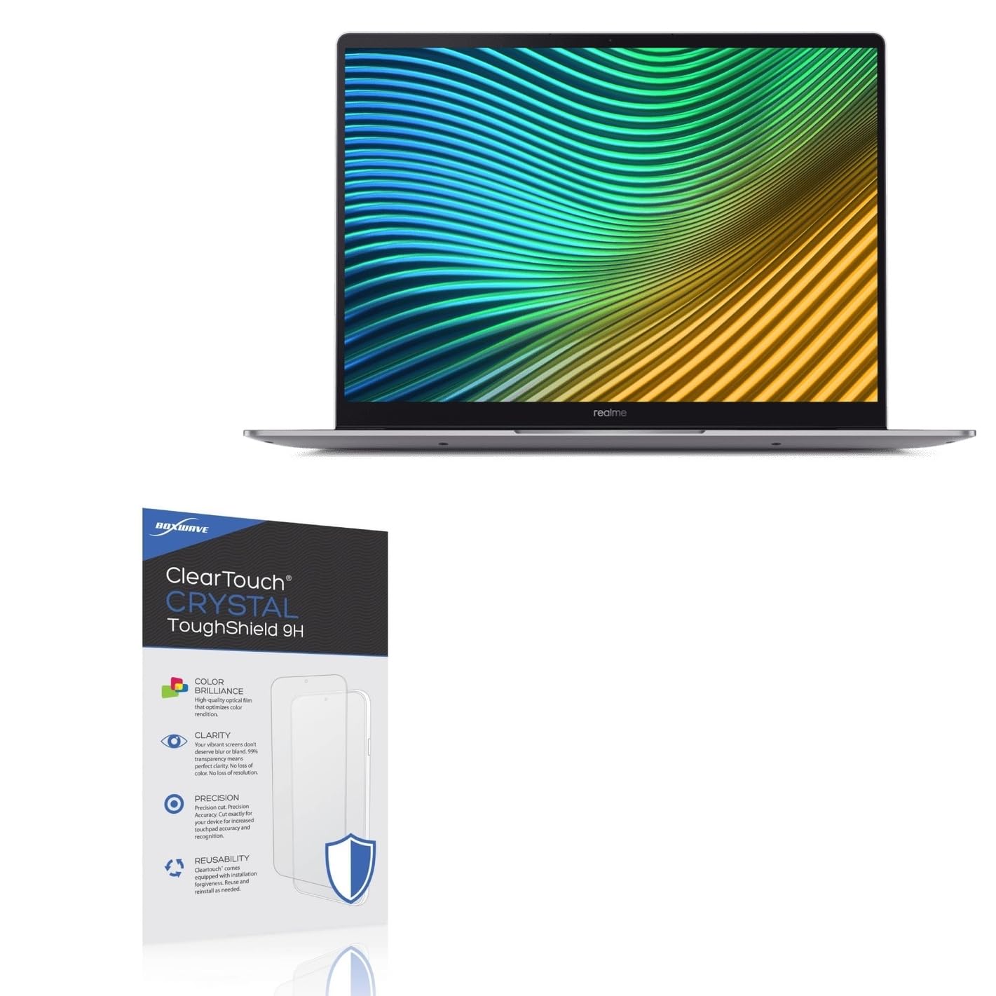 BoxWave Screen Protector Compatible With Realme Book - ClearTouch Crystal ToughShield 9H (2-Pack), Clear 9H Tough Flexible Film Screen Protector