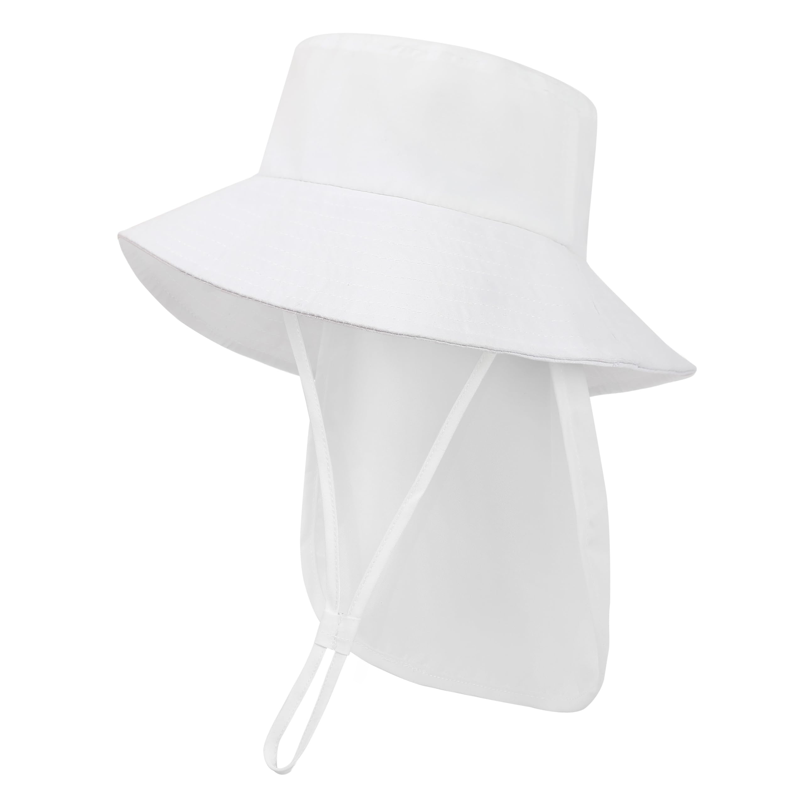 Baby Sun Hat Toddler Bucket Hats with Removable Neck Flap for Boys Girls Kids with Wide Brim Summer Beach UPF 50+