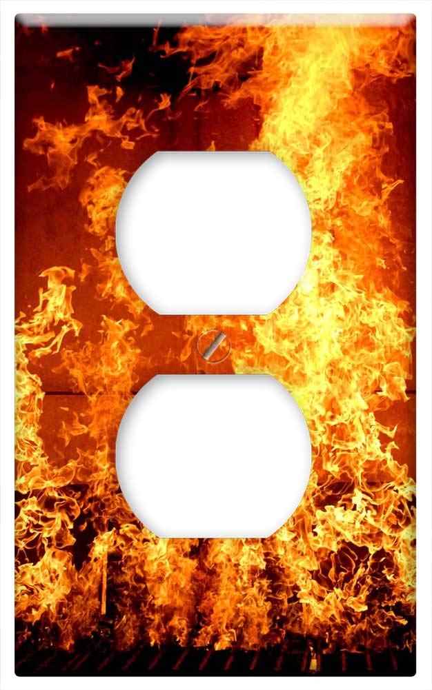 Switch Plate Outlet Cover - Fire Burn House Training Firefighter Flames Hot