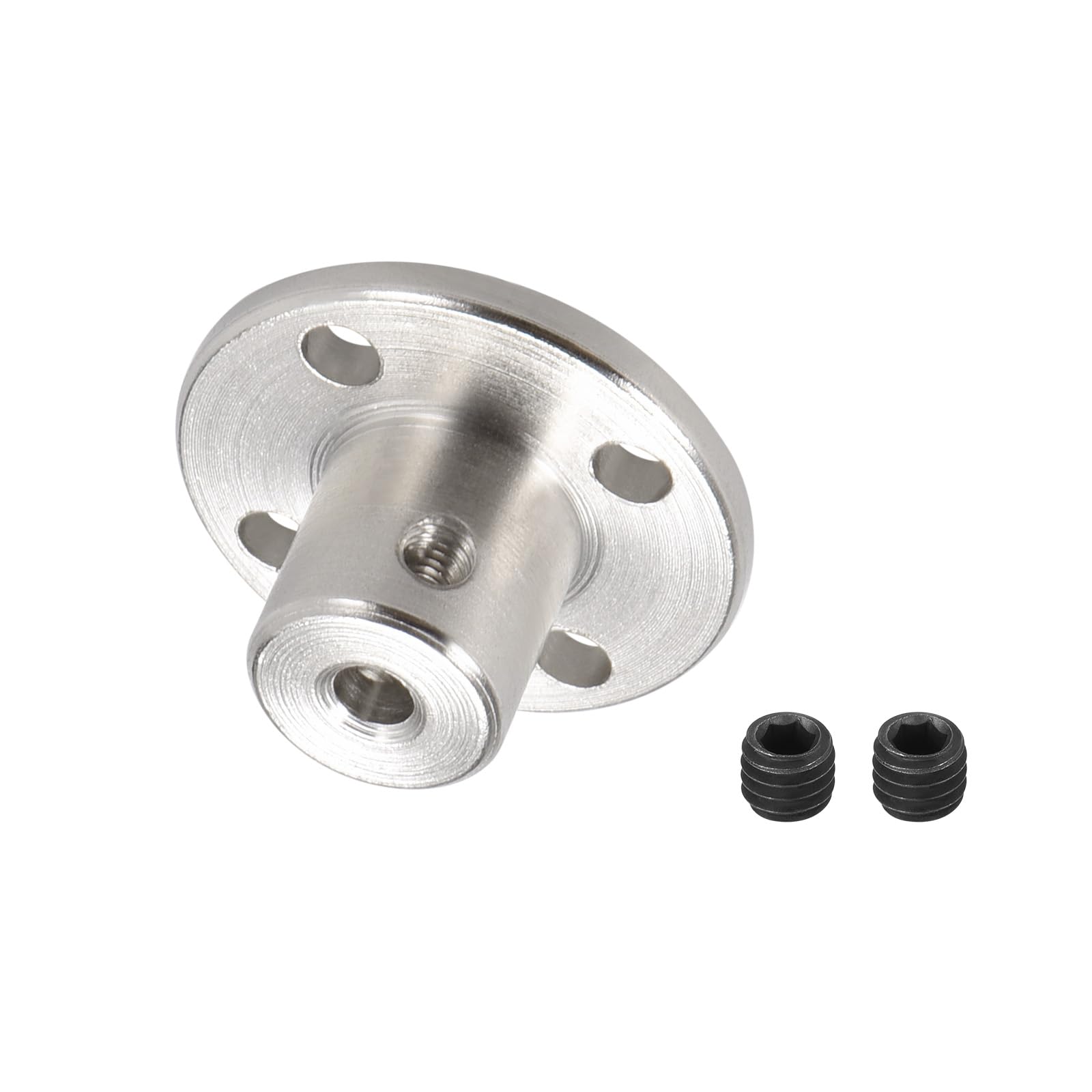 DMiotech 2 Pack 5mm Innen Durchmesser H12xD10 Flansch Kupplung Anschluss Starre Leitfaden Welle Unterstützung Kuppler Welle Kupplung mit Schrauben für