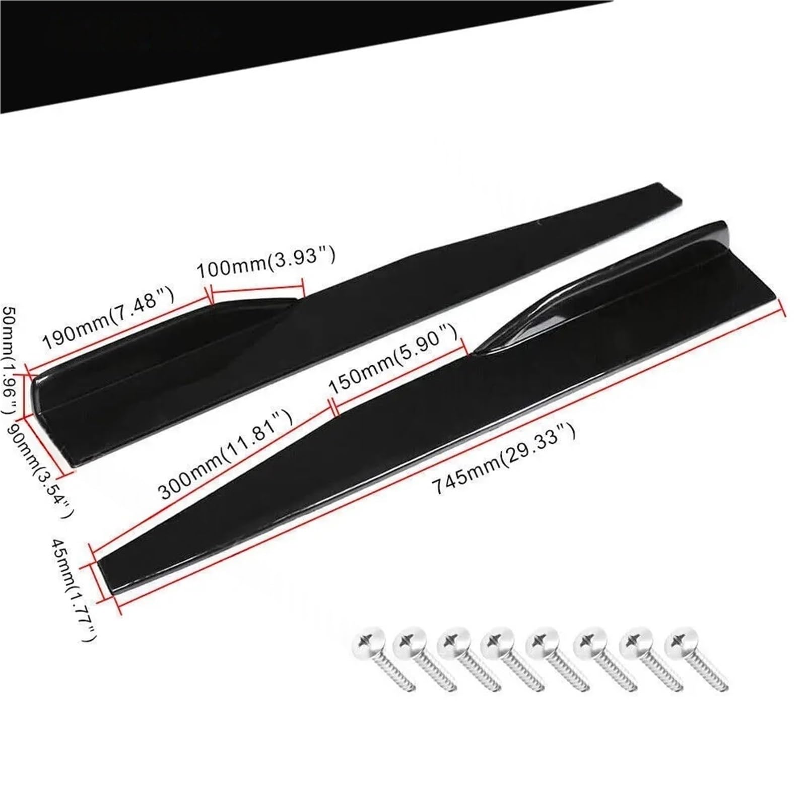 Zestaw rozgałęźników przedniego tylnego zderzaka Spoiler Body Spódnica boczna kompatybilna z Volkswagenem Jetta(Glossy Black)