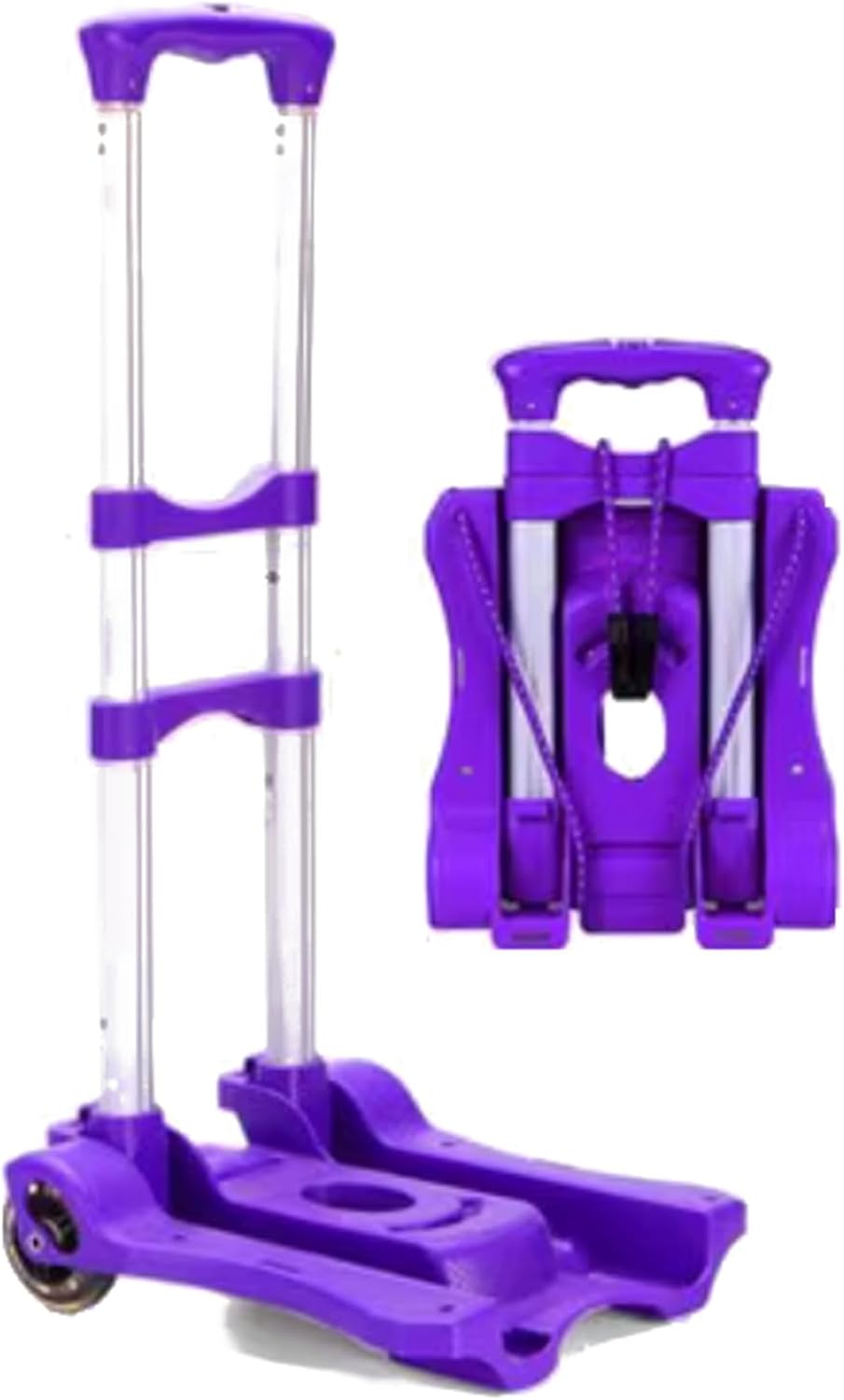 Lightweight Rolling Cart Hand Truck, Foldable Aluminum Luggage Trolley for Home and Travel