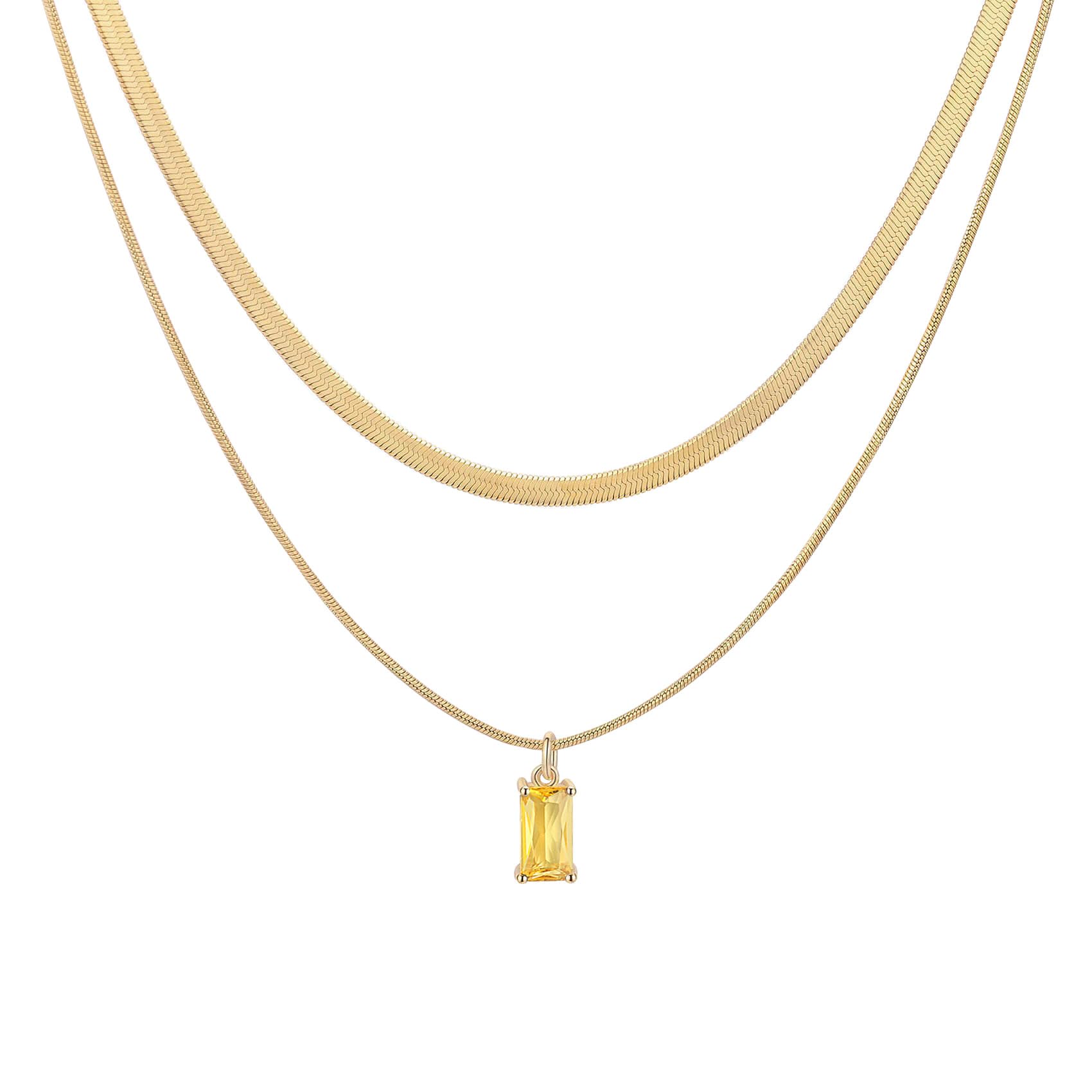 HonsnyGold Layered Birthstone Necklaces for Women - Dainty Diamond Green Emerald Birthstone Pendant Necklace Gold Snake Chain Choker Necklaces for Women Teen Jewelry Gifts