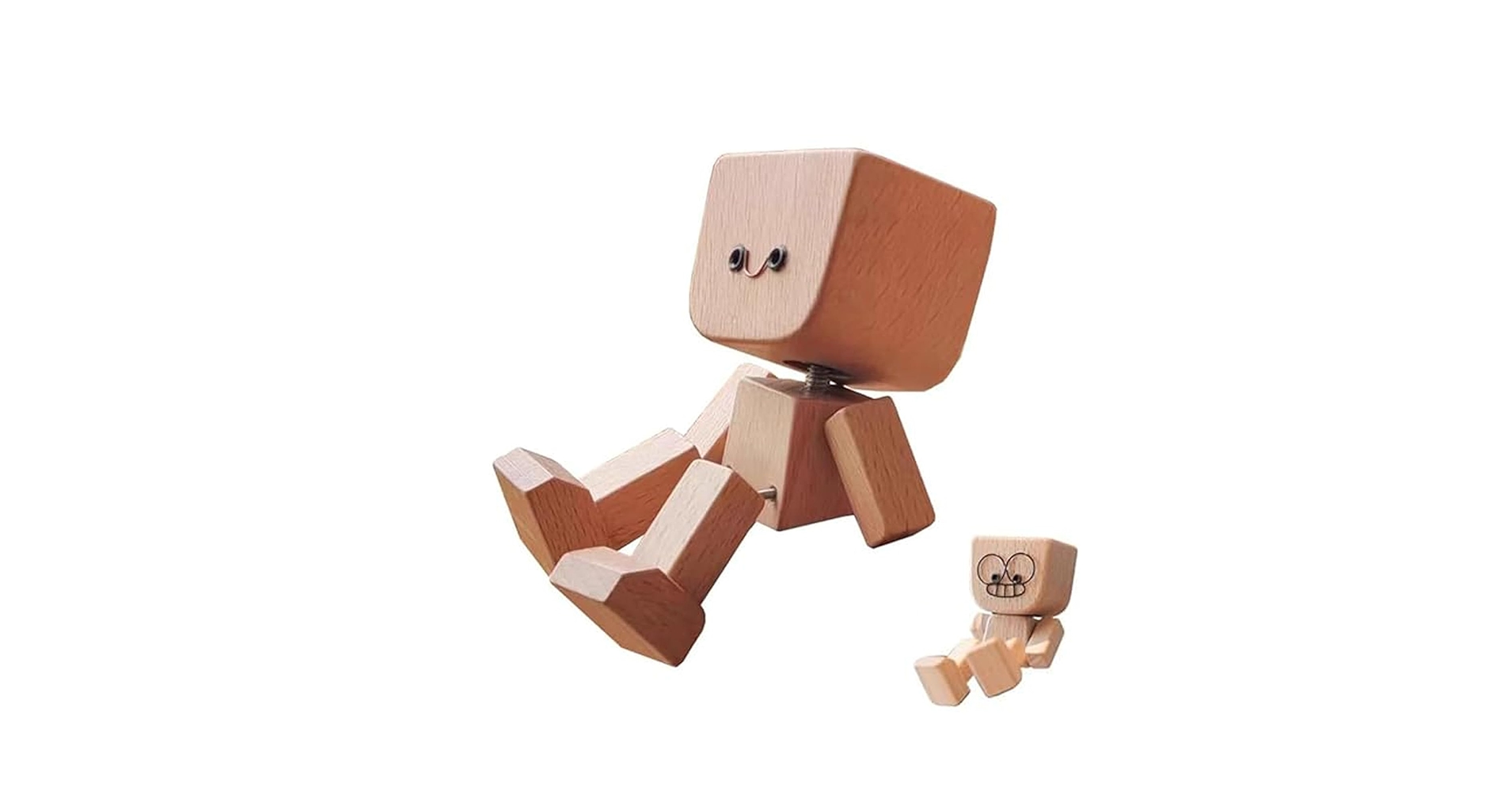 DUARIHA Shaking Wooden Man Figurine,Charming Little Wooden