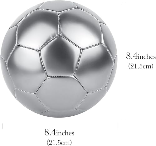 Miniatura 2 de Linkidea Balón de fútbol de color plateado tamaño 5, pelota de fútbol oficial tamaño partido, idea de regalo para fútbol de estilo libre y