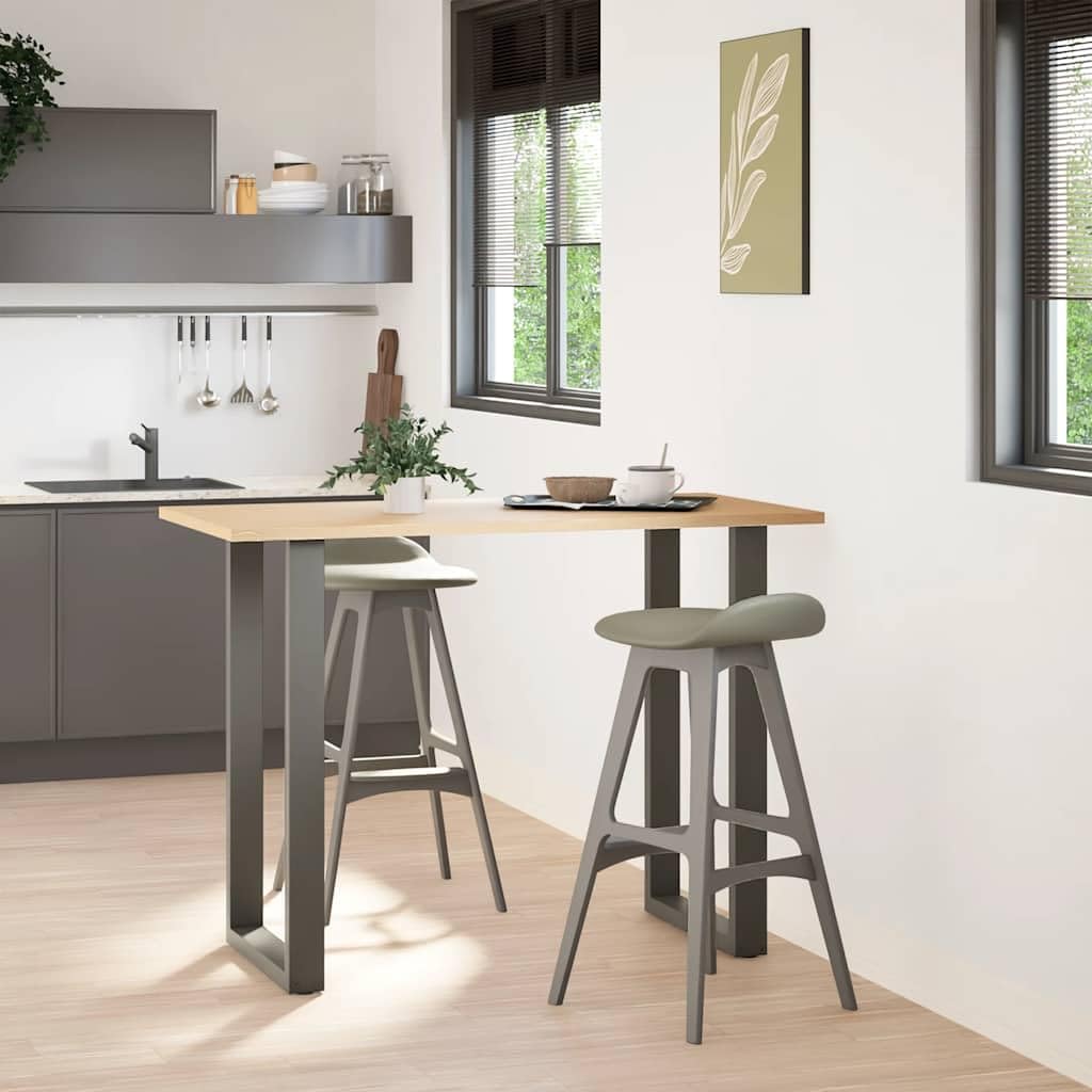 mesa de bar patas en forma de U 2 piezas Antracita 60 x (100-101) cm, acero con recubrimiento en polvo, pies de nivelación ajustables, patas resistentes para muebles de pie