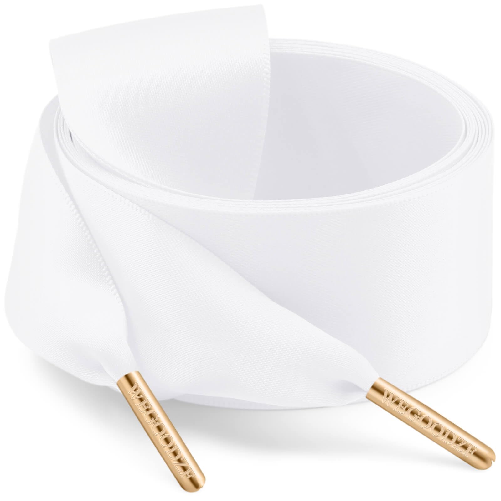 WEGOODZF Ribbon Shoe Laces for Women: 3.8CM Wide Flat Satin Silk Shoelaces 2 Pairs