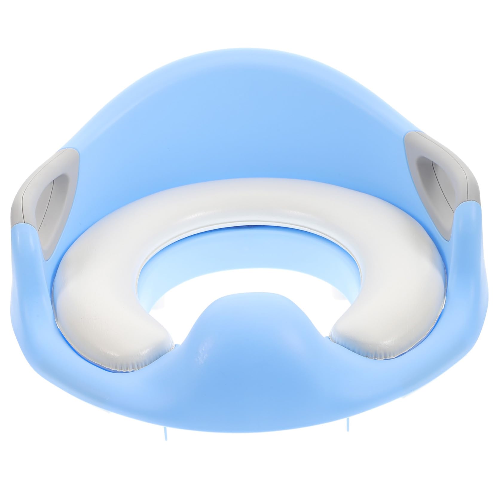 Asiento de Inodoro Infantil Azul de Pu Asas Grandes | Antideslizante, para Entrenamiento del Baño, Almohadillas Antideslizantes
