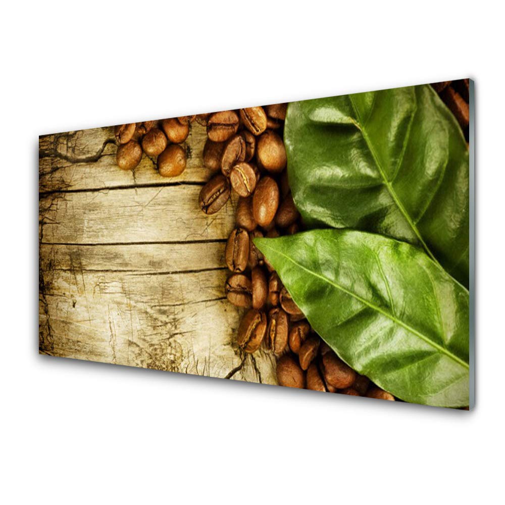 Tableau Mural en Verre 100x50cm Tulup Décoration Cuisine Grains de Café