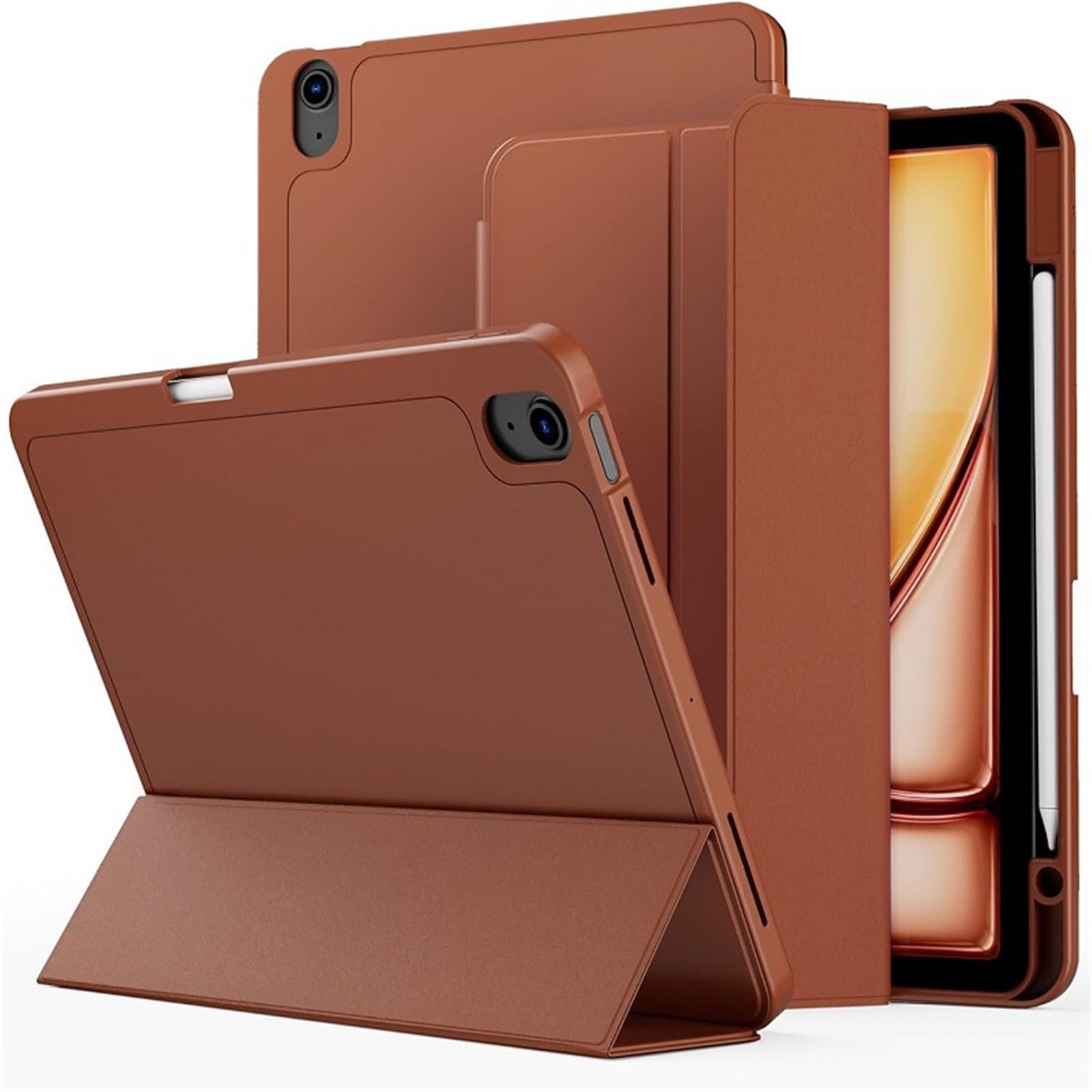 do iPada Mini7 Mini6 pokrowiec ochronny etui na tablet z gniazdem na długopis (brązowy, mini 6)