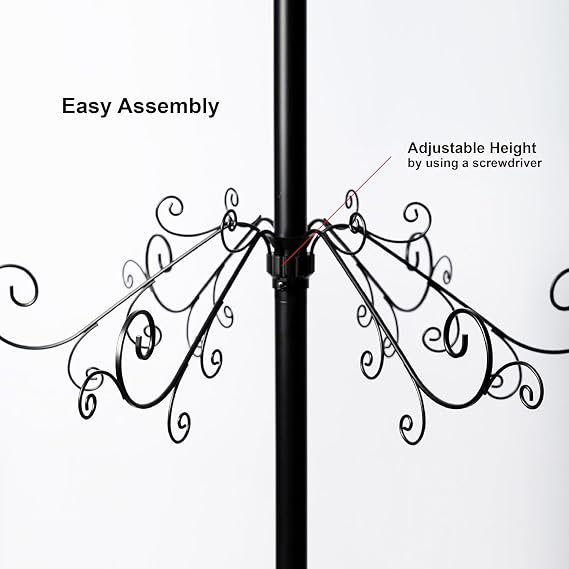 HOHIYA 6.5 Ft Ornament Display Tree Stand 174 Hook Metal Christmas Tree