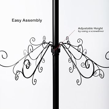 HOHIYA 6.5 Ft Ornament Display Tree Stand 174 Hook Metal Christmas Tree