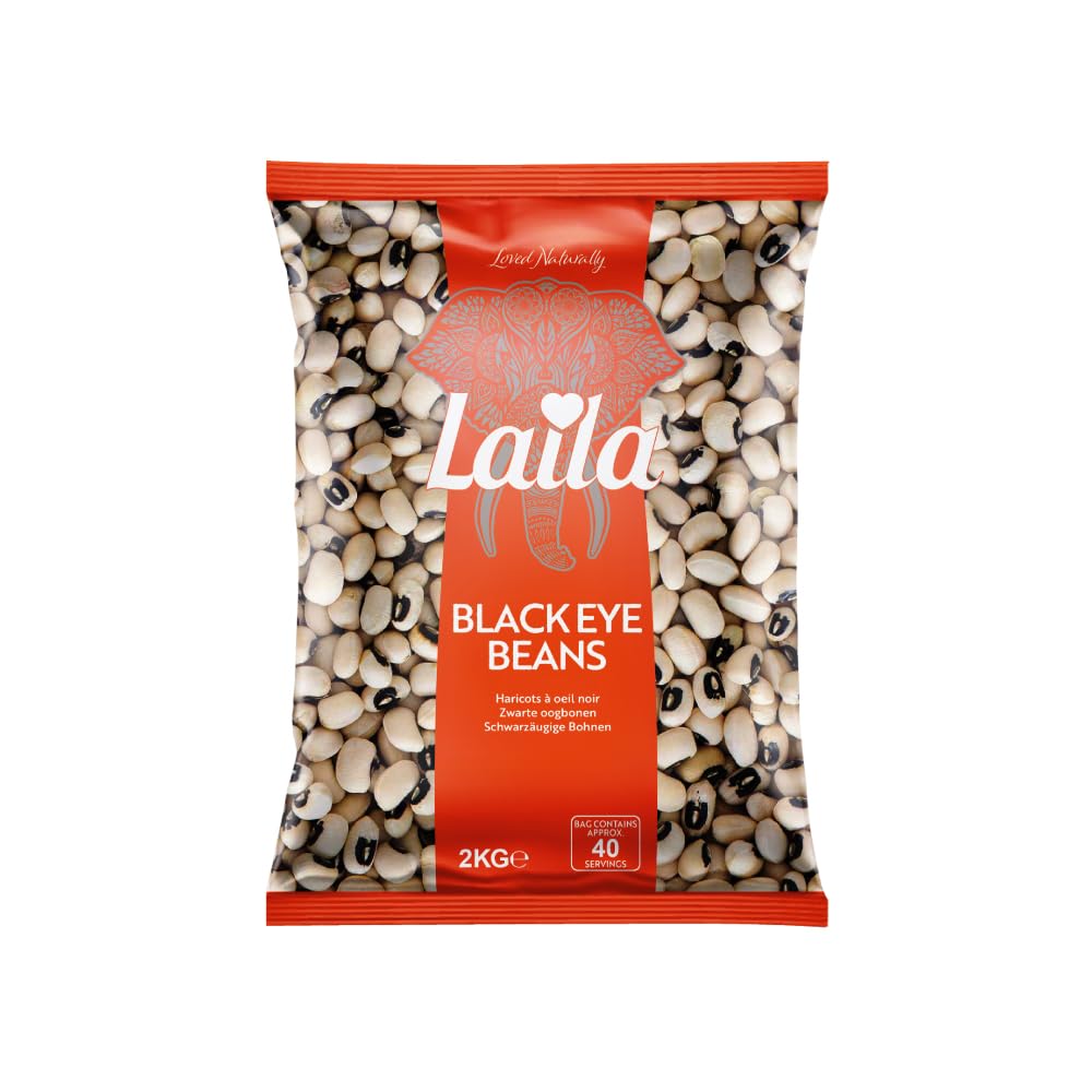 Laila Black Eye Beans 2Kg. Savoury Legumes Laila Black Eye Beans are Rich in Essential Vitamins, Minerals and Plant-Based Protein