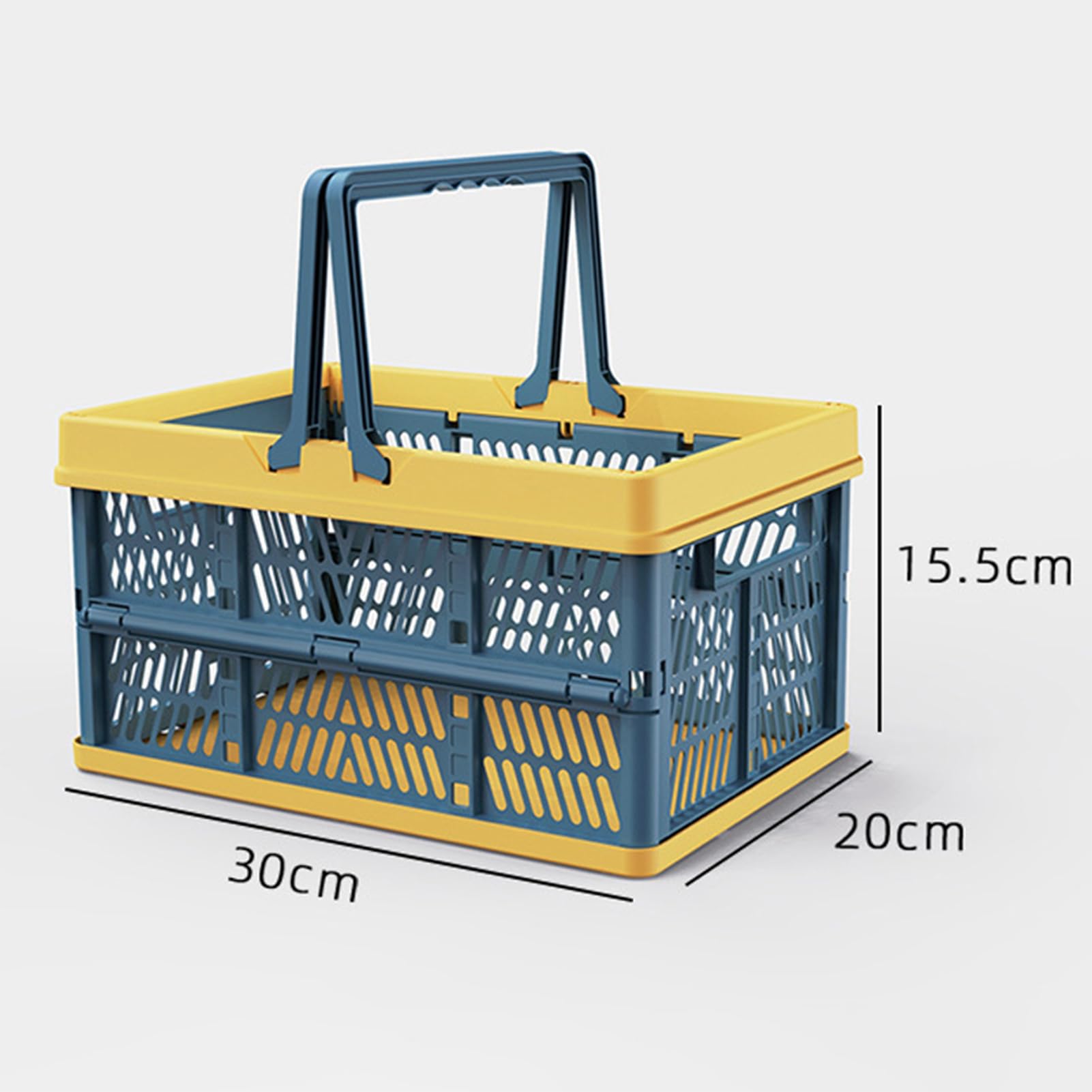 Piccole scatole pieghevoli, in plastica, 30 x 20 x 15,5 cm, per cucina, bagno, ufficio, camera da letto, armadio (blu misto)