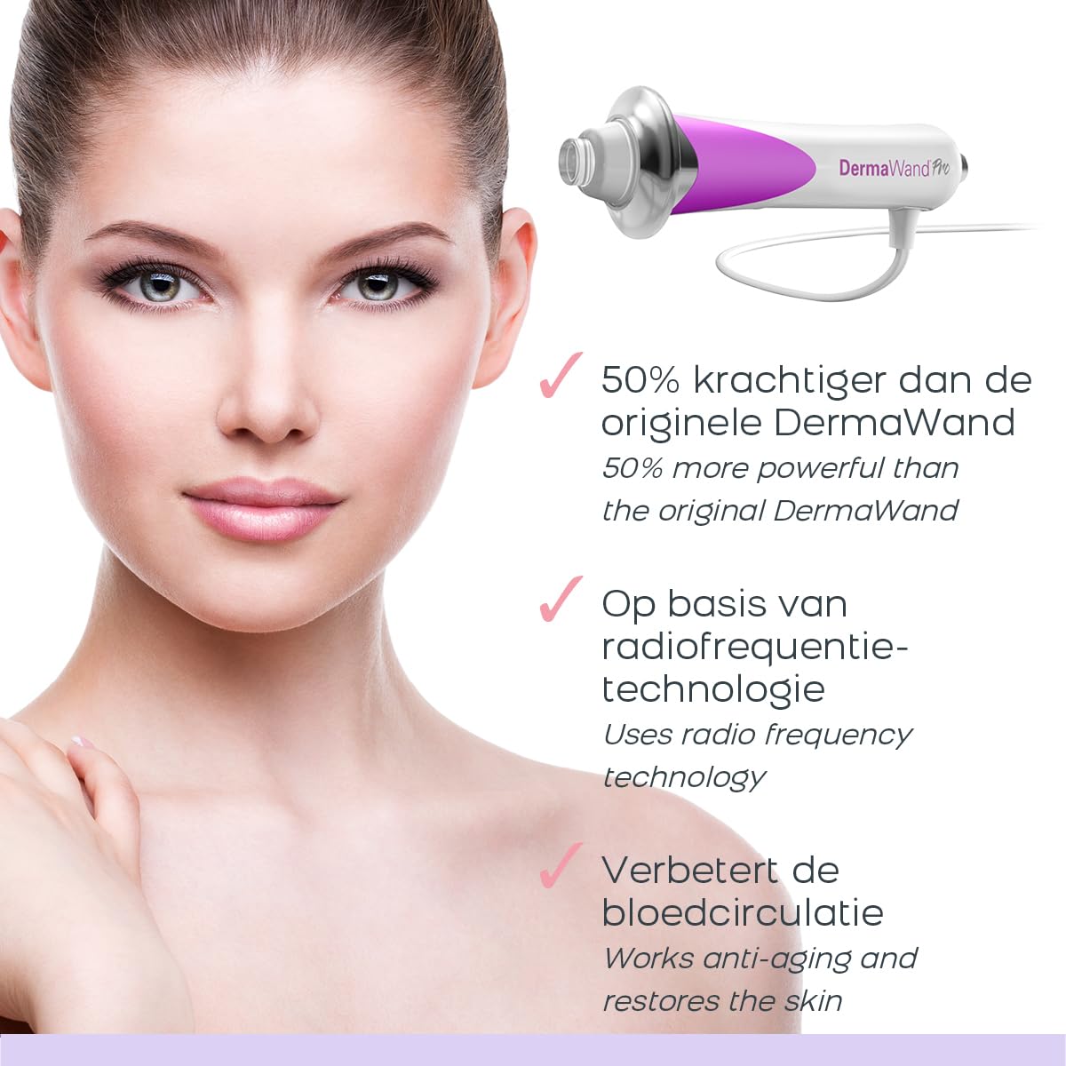 DermaWand Pro – profesjonalne urządzenie do pielęgnacji wysokiej częstotliwości | redukcja zmarszczek, ujędrnienie i połysk cery | + 50% wydajności