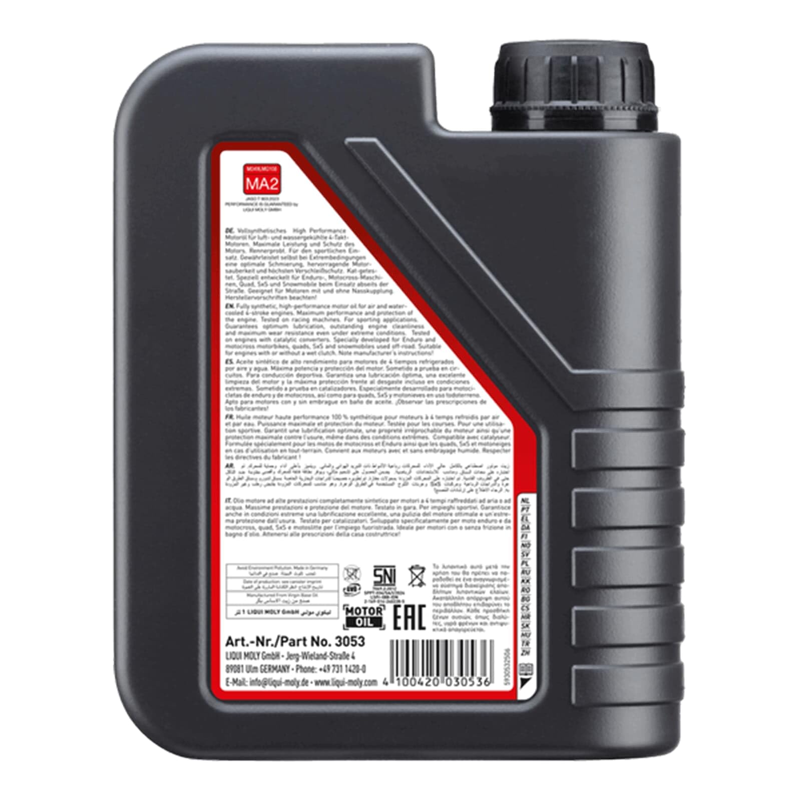 LIQUI MOLY Motorbike 4T Synth 10W-60 Offroad Race, 1 L, Huile de moto à 4 coups, SKU: 3053